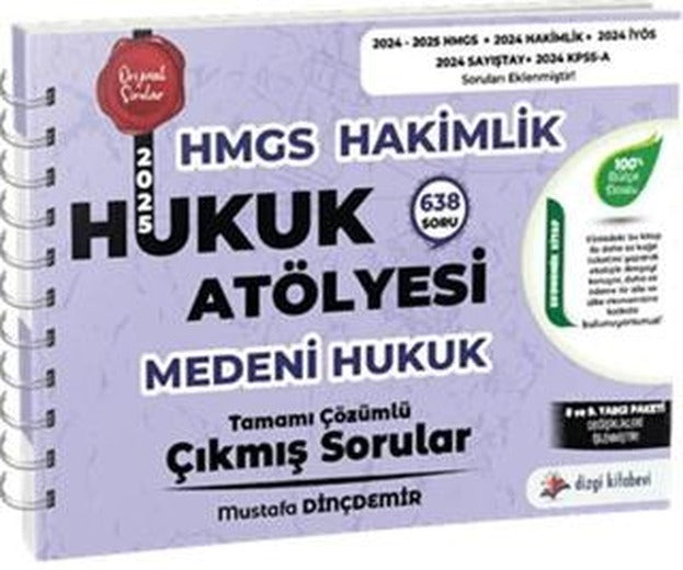 Hukuk Atölyesi Hakimlik HMGS Hukuk Mesleklerine Giriş Sınavı Medeni Hukuk Tamamı Çözümlü Çıkmış Sorular | Dizgi Kitap (Ciltsiz)