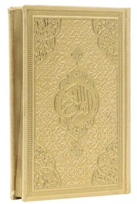 Çanta Boy Medine Hatlı Arapça Kenar Yaldızlı Termo Deri Kuran-ı Kerim - Gold