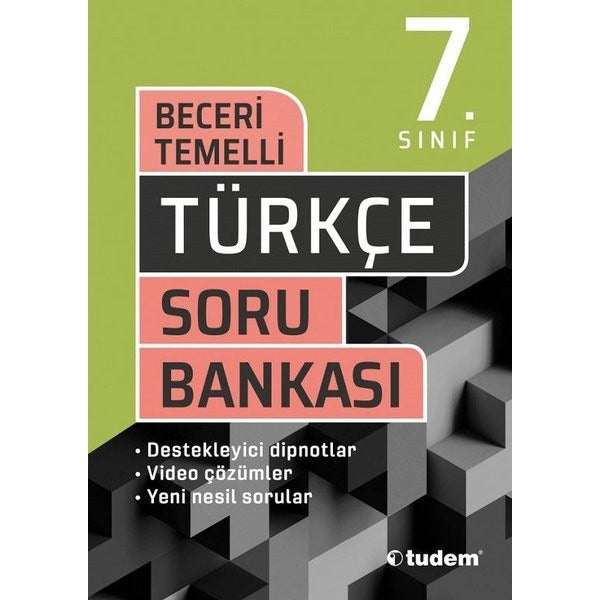 7.Sınıf Türkçe Beceri Temelli Soru Bankası | Tudem Yayınları - Ders Kitapları (İnce Kapak)