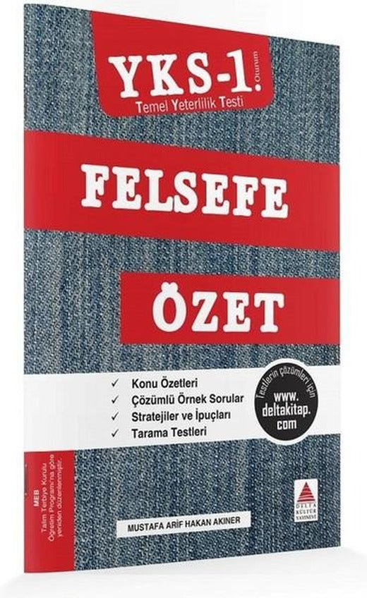 YKS 1.Oturum Felsefe Özet TYT | Delta Kültür-Eğitim (İnce Kapak)