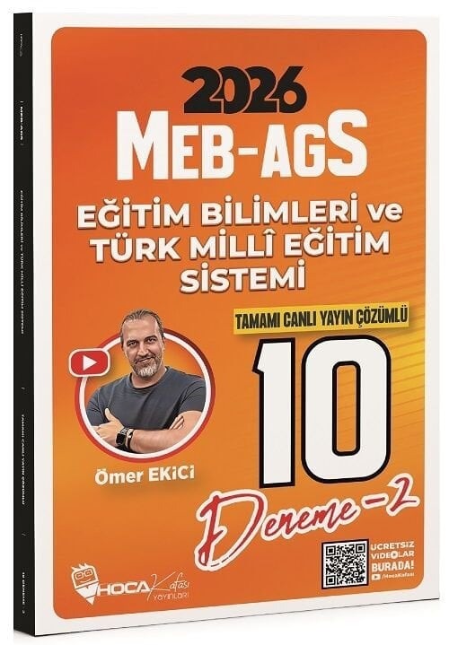 2026 MEB-AGS Eğitim Bilimleri ve Türk Milli Eğitim Sistemi 10 Deneme Çözümlü | Hoca Kafası Yayınları (Ciltsiz)