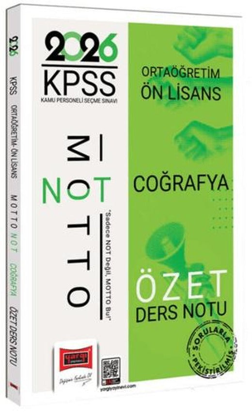 2026 KPSS Ortaöğretim Ön Lisans Motto Serisi Coğrafya Özet Ders Notu