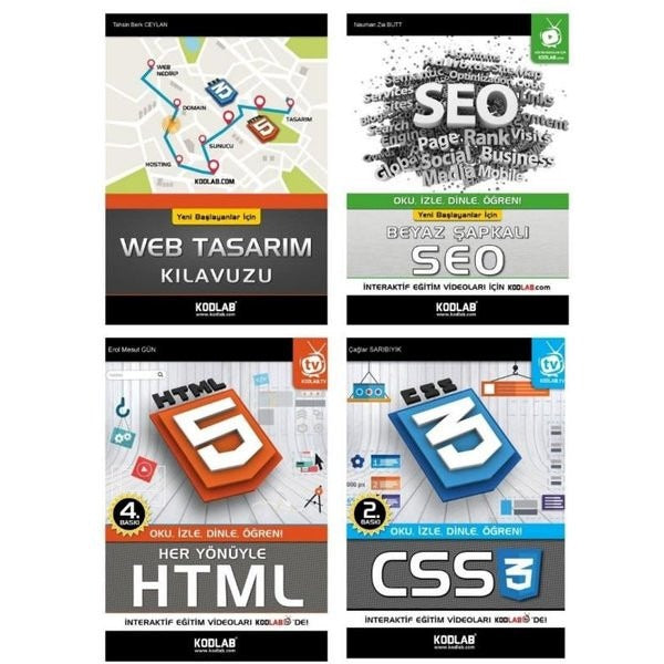 Hızlı ve Kolay Web Tasarım Seti 2 - 4 Kitap Takım | Kodlab (İnce Kapak)