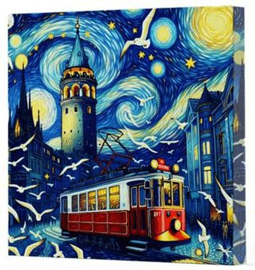Van Gogh 1 Galata - Çizgisiz Yan Boyamalı Defter | Vivago Art