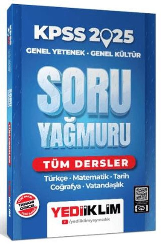 2025 KPSS Genel Yetenek Genel Kültür Tüm Dersler Soru Yağmuru | Yediiklim Yayınları (Ciltsiz)