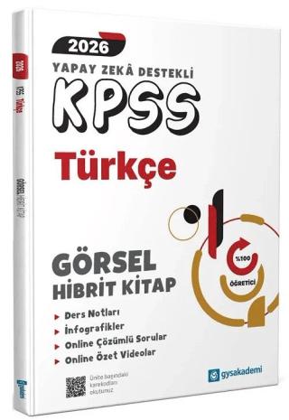 2026 KPSS Yapay Zeka Destekli Türkçe Görsel Hibrit Kitap | gysakademi (Ciltsiz)  - Resim 1