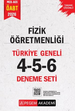 2026 MEB AGS ÖABT Fizik Öğretmenliği Tamamı Çözümlü Türkiye Geneli 4-5-6 (3'lü Deneme Seti) | Pegem Akademi Yayıncılık (Ciltsiz)  - Resim 1