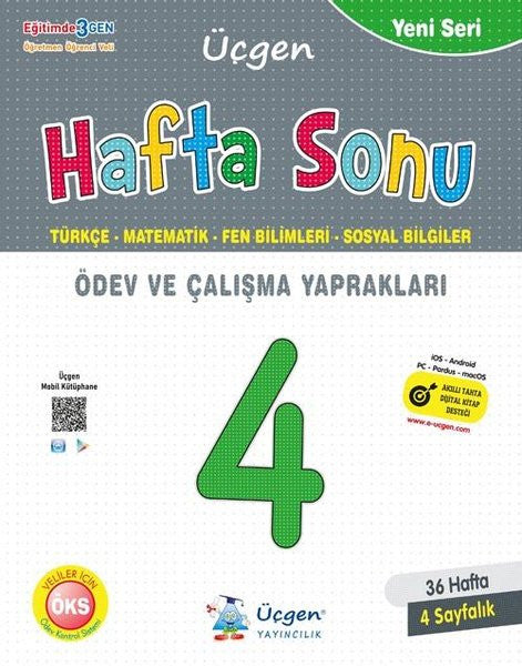 4.Sınıf Hafta Sonu Ödev ve Çalışma Yaprakları 36 Hafta - Kolektif kitap kapağı
