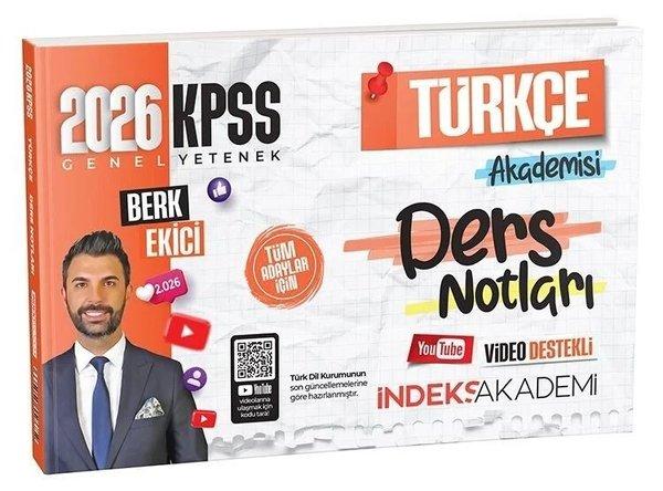 2026 KPSS Türkçe Akademisi Video Ders Notları | İndeks Akademi (İnce Kapak)  - Resim 1