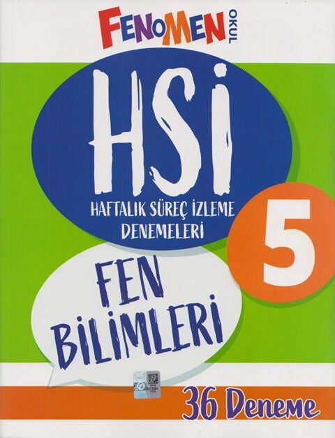 5. Sınıf Fen Bilimleri HSİ Haftalık Süreç İzleme Denemeleri Fenomen Okul Yayınları kitap kapağı
