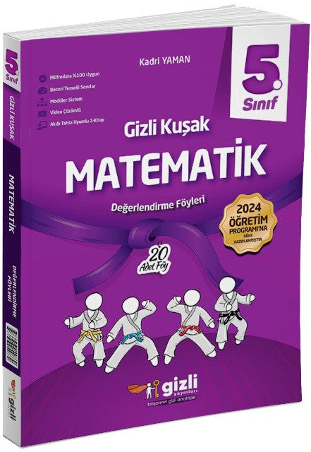 5. Sınıf Matematik Gizli Kuşak Serisi Değerlendirme Föyleri 2025 - Kadri Yaman kitap kapağı