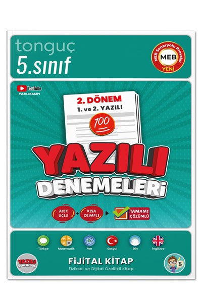 5. Sınıf Yazılı Denemeleri 2. Dönem 1 ve 2. Yazılı - Tonguç Yayınları kitap kapağı