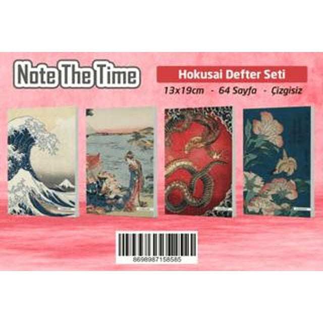 Note The Time Hokushai 4Lü Defter Seti 13x19 64 Sayfa Çizgisiz | Note The Time