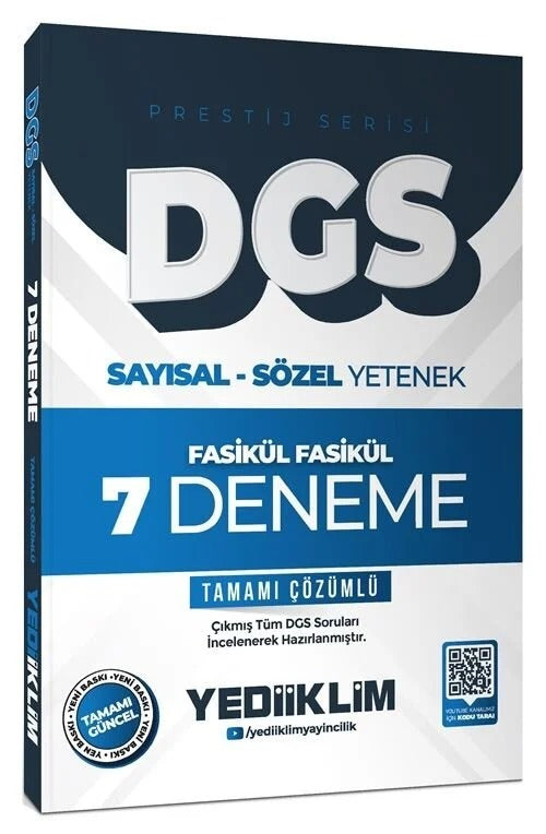 2026 DGS Prestij Serisi Sayısal Sözel Yetenek Tamamı Çözümlü Fasikül Fasikül 7 Deneme
