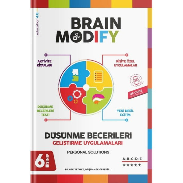 6. Sınıf Düşünme Becerileri Geliştirme Uygulamaları Kitabı 5 Kitapçık | Brain Modify (İnce Kapak)