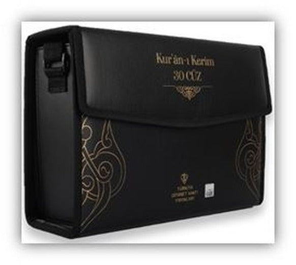 Kur'an-ı Kerim-Rahle Boy - 30 Cüz Siyah Çanta Kare Kodlu | Kolektif (İnce Kapak)