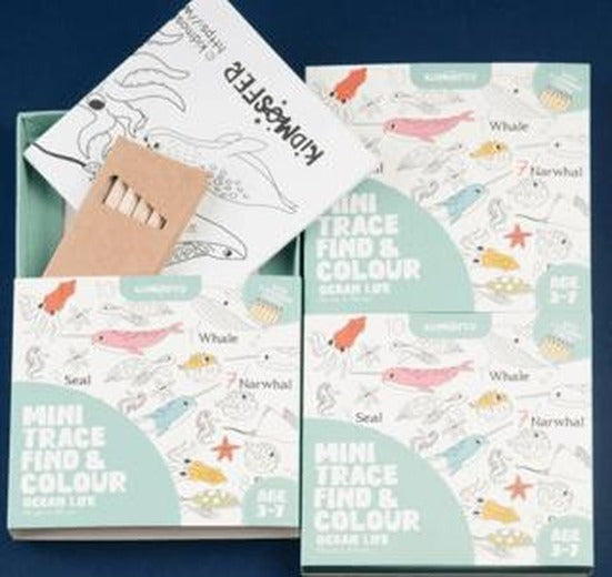 Mini Trace Find and Colour Ocean Life Poster | Kidmosfer