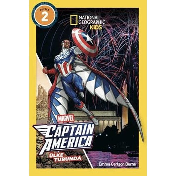 National Geographic Kids - Marvel Captain America: Ülke Turunda Seviye 2 | Beta Kids (İnce Kapak)
