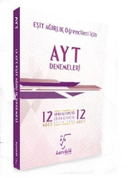 AYT 12'li Eşit Ağırlık Deneme Seti | Karekök Eğitim Yayın (İnce Kapak)
