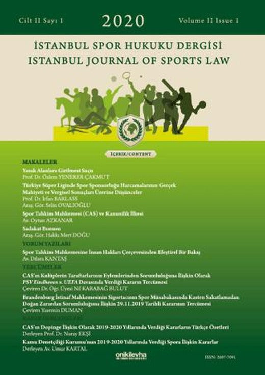 İstanbul Spor Hukuku Dergisi Cilt 2 Sayı: 1 | On İki Levha Yayınları (Ciltsiz)