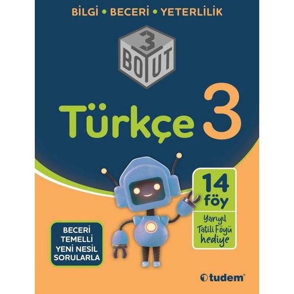 3.Sınıf Türkçe 3 Boyut | Tudem Yayınları - Ders Kitapları (İnce Kapak)