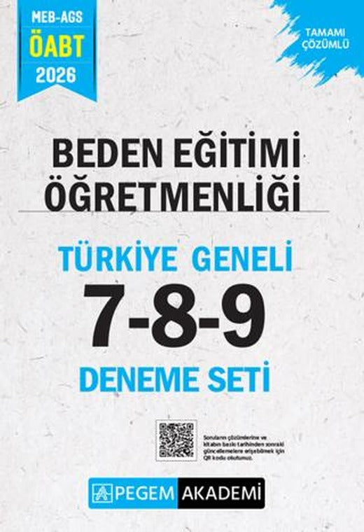 2026 MEB AGS ÖABT Beden Eğitimi Öğretmenliği Tamamı Çözümlü Türkiye Geneli 7-8-9 (3'lü Deneme Seti) | Pegem Akademi Yayıncılık (Ciltsiz)