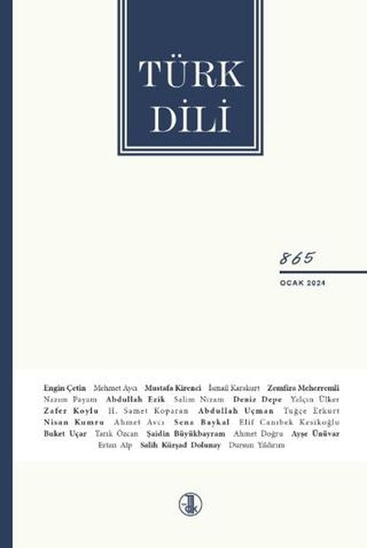 Türk Dili Dergisi Sayı: 865 Ocak 2024 | Türk Dil Kurumu Yayınları (Ciltsiz)