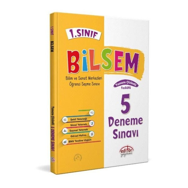 1.Sınıf Bilsem Tamamı Çözümlü 5 Fasikül Deneme Sınavı | Editör (İnce Kapak)