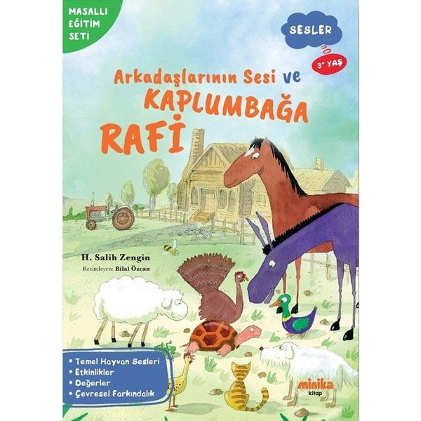Arkadaşlarının Sesi ve Kaplumbağa Rafi - Sesler - Masallı Eğitim Seti | Minika Kitap (İnce Kapak)
