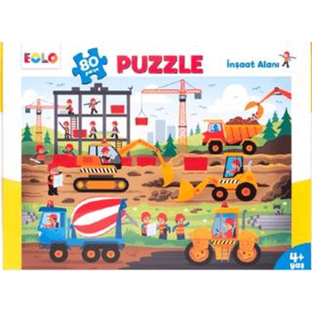 80 Parça Yer Puzzle – İnşaat Alanı | Eolo Yayıncılık
