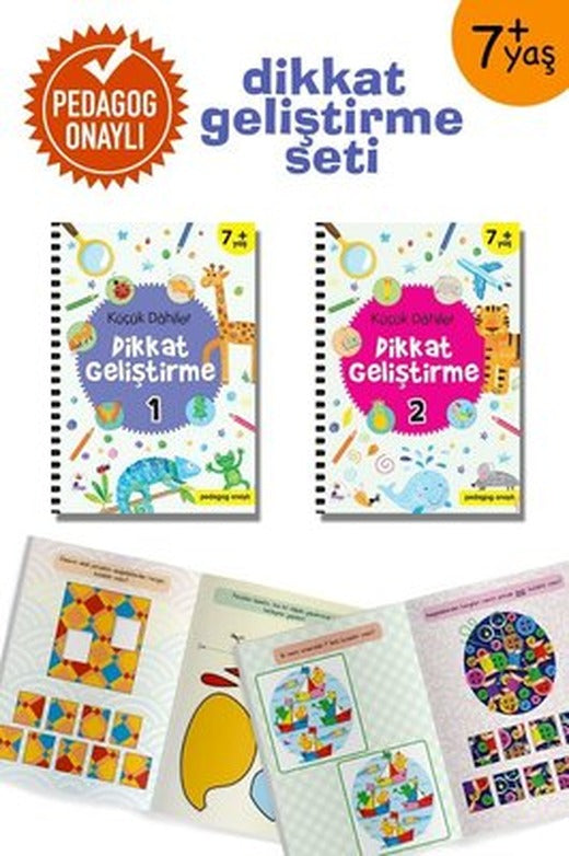 Küçük Dahiler Dikkat Geliştirme Seti - 7+ Yaş-2 Kitap Takım | İndigo Çocuk (İnce Kapak)