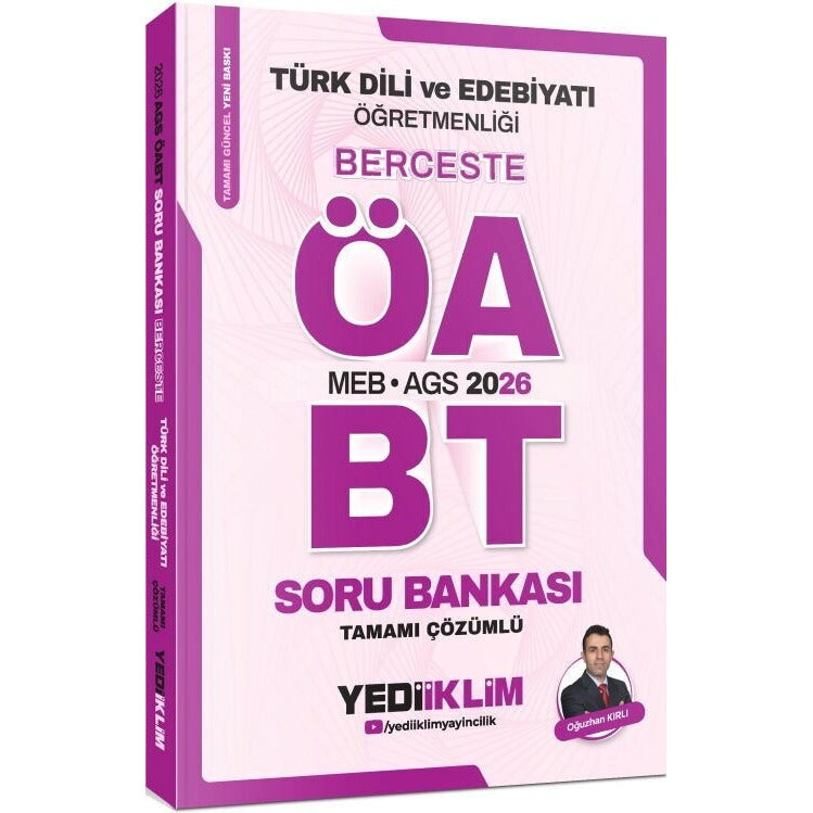 2026 MEB AGS ÖABT Türk Dili Ve Edebiyatı Öğretmenliği Berceste Tamamı Çözümlü Soru Bankası | Yediiklim Yayınları (Ciltsiz)