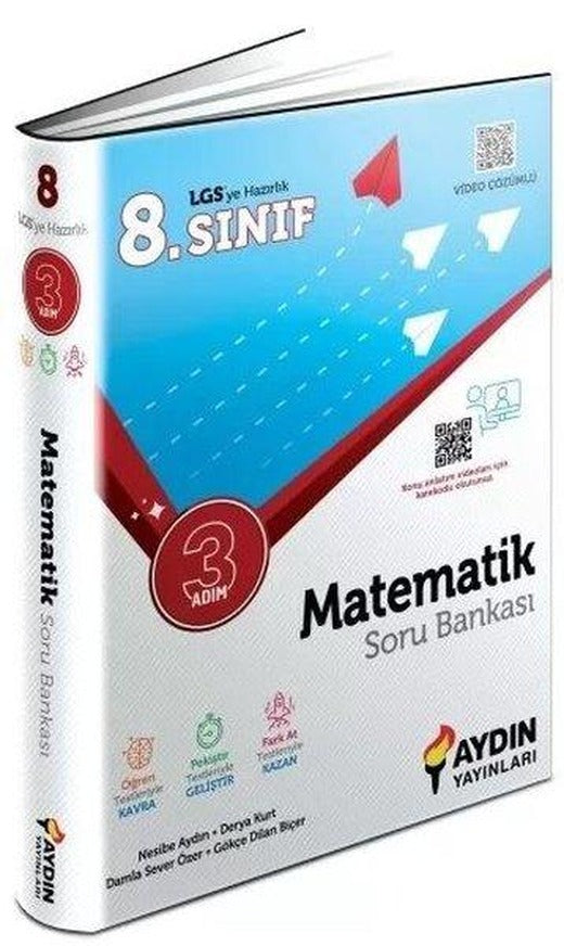 8. Sınıf Matematik Üç Adım Soru Bankası | Aydın Yayınları (İnce Kapak)