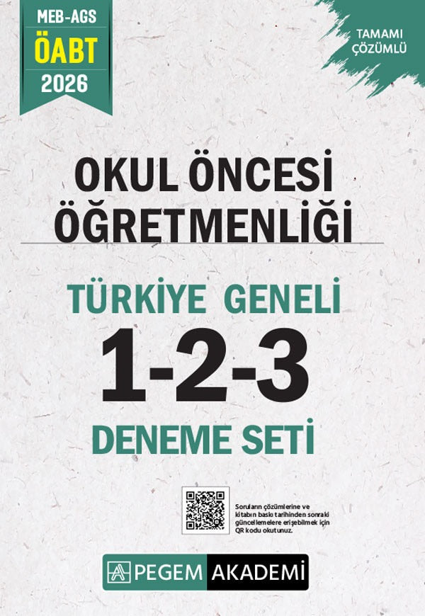 2026 MEB AGS ÖABT Okul Öncesi Öğretmenliği Tamamı Çözümlü Türkiye Geneli 1-2-3 (3'lü Deneme Seti)