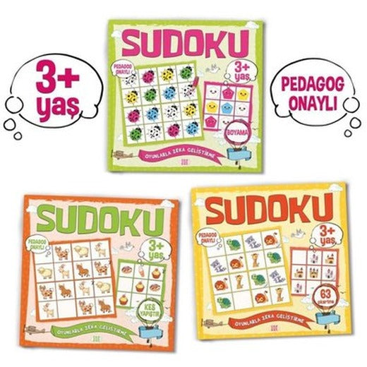 Çocuklar İçin Sudoku Seti-3+Yaş - 3 Kitap Takım | Dokuz Yayınları