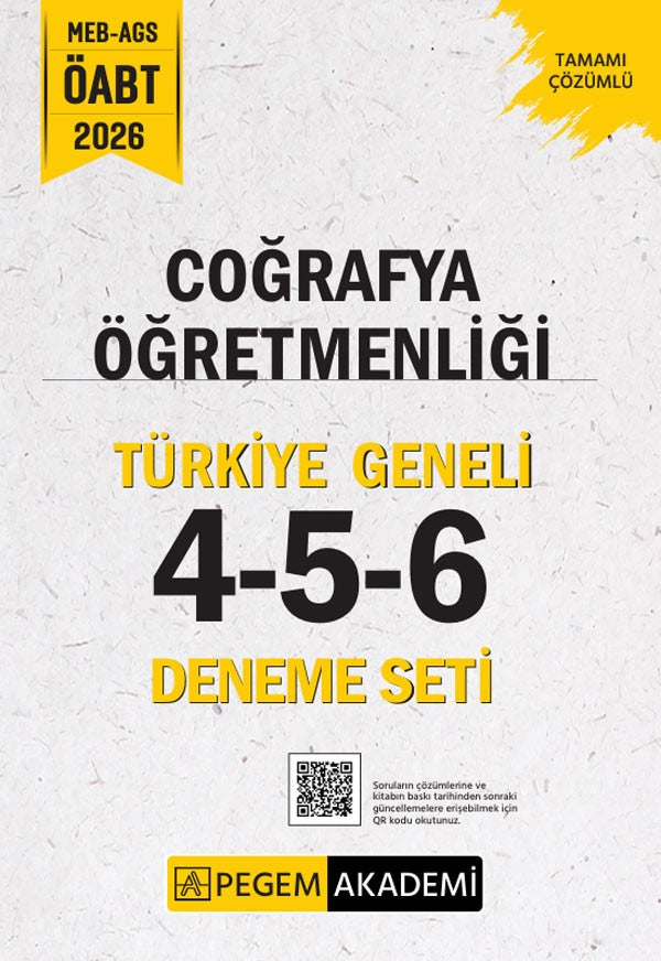 2026 MEB AGS ÖABT Coğrafya Öğretmenliği Tamamı Çözümlü Türkiye Geneli 4-5-6 (3'lü Deneme Seti)