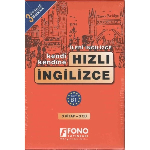 Hızlı İngilizce 3.Basamak Seti - Kutulu | Fono Yayınları