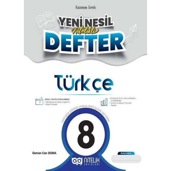 8. Sınıf Türkçe Yeni Nesil Nitelikli Defter | Nitelik Yayınları (Ciltsiz)
