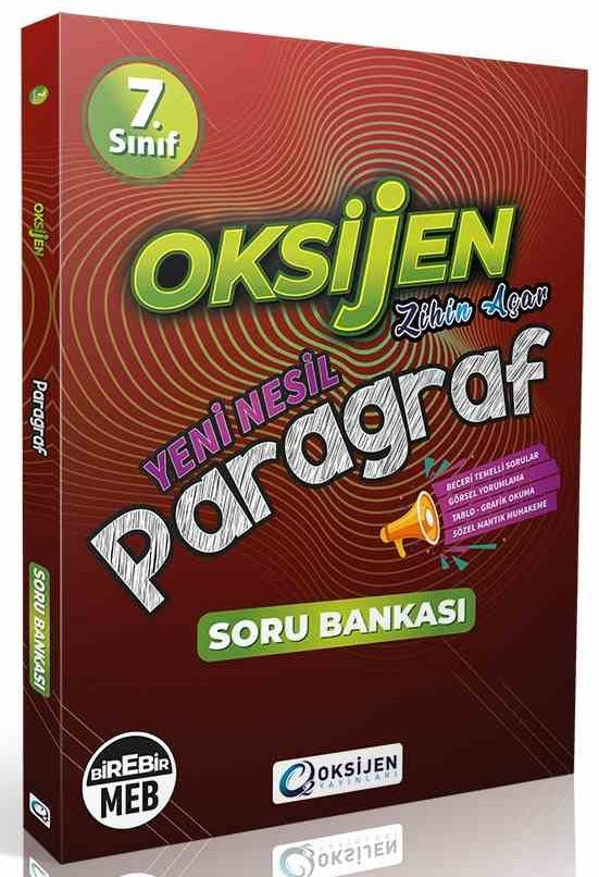 Oksijen 7. Sınıf Paragraf Soru Bankası | Oksijen Yayınları - Eğitim (İnce Kapak)