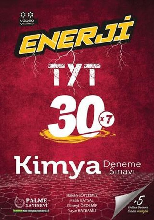 Palme YKS TYT Enerji Kimya 30 Deneme Sınavı Video Çözümlü | Palme Yayınları (Ciltsiz)