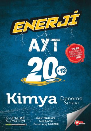 Enerji AYT Kimya 20 Deneme Sınavı | Palme Yayınları (Ciltsiz)  - Resim 1