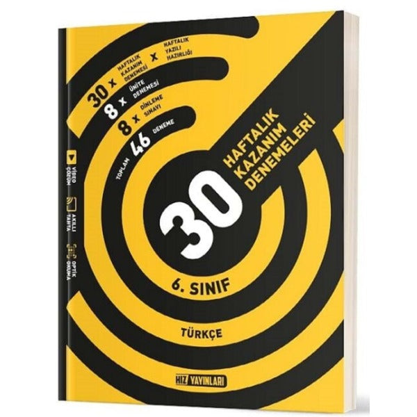 6. Sınıf Türkçe 30 Haftalık Deneme | Hız Yayınları (İnce Kapak)