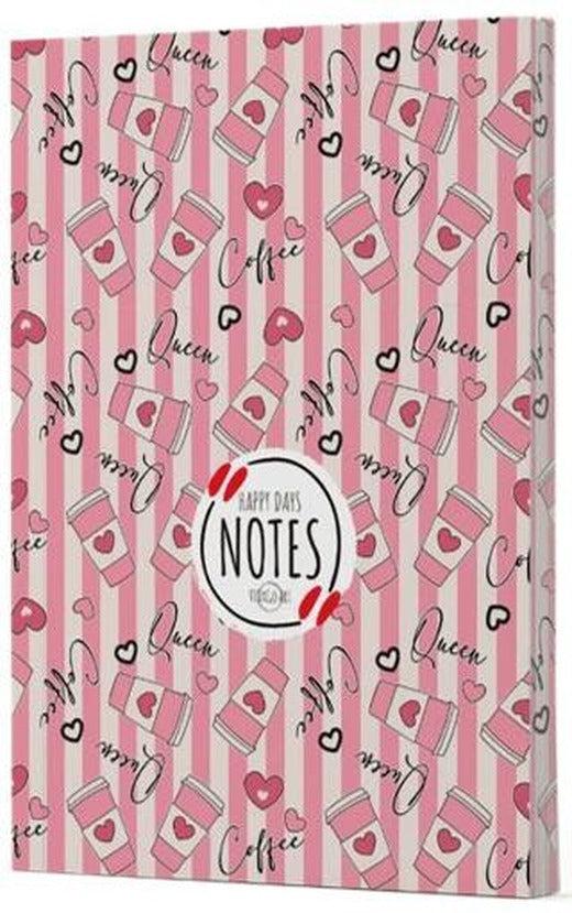 Kahve 8 - Yan Boyamalı Çizgili Defter | Vivago Art