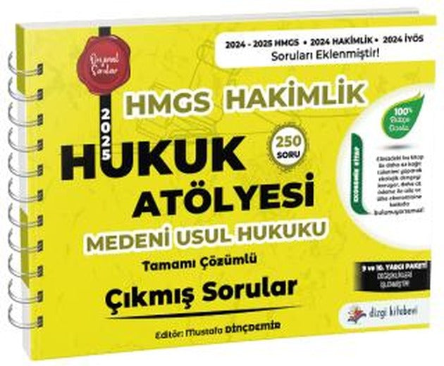 2025 Hukuk Atölyesi HMGS Hakimlik Medeni Usul Hukuku Çıkmış Sorular Çözümlü | Dizgi Kitap (Ciltsiz)