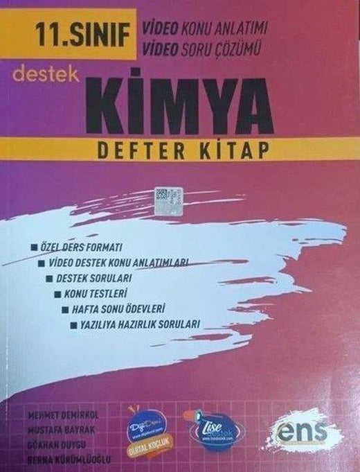 11.Sınıf Kimya Destek Defterim | Ens Yayıncılık (İnce Kapak)