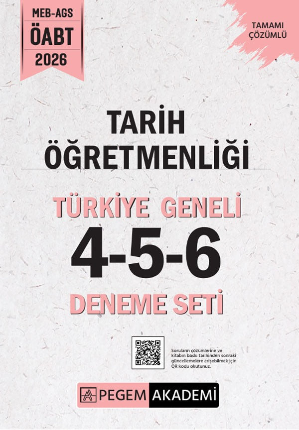 2026 MEB AGS ÖABT Tarih Öğretmenliği Tamamı Çözümlü Türkiye Geneli 4-5-6 (3'lü Deneme Seti)
