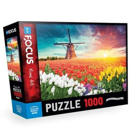 1000 Parça Tulips And Windmill Laleler ve (Yel Değirmeni) Blue Focus Yayınları | Blue Focus Yayınları