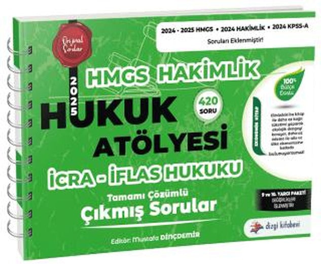 2025 Hukuk Atölyesi HMGS Hakimlik İcra İflas Hukuku Çıkmış Sorular Çözümlü | Dizgi Kitap (Ciltsiz)