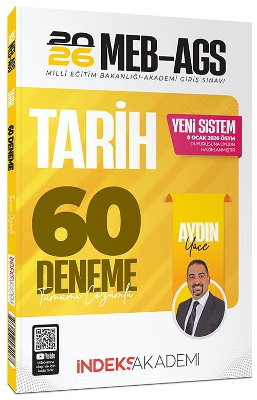 2026 MEB-AGS Tarih 60 Deneme Çözümlü | İndeks Akademi Yayıncılık (Ciltsiz)