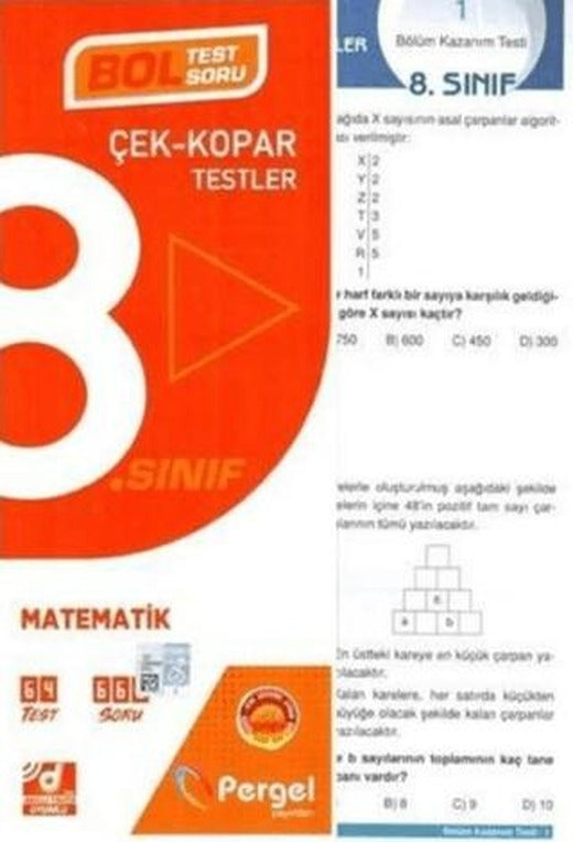 Pergel 8. Sınıf Matematik Çek Kopar Yaprak Test | Pergel Yayınları (Ciltsiz)